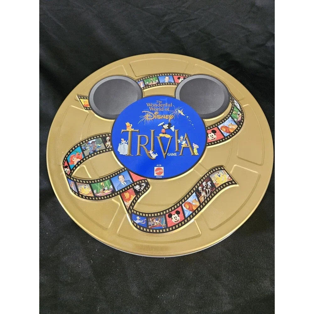 Vintage 1997 The Wonderful World Of Disney Trivia Game In Collectible Gold Tin